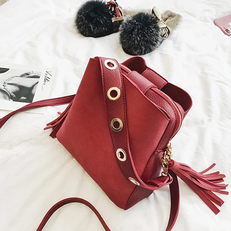 Fashion Scrub Women Bucket Vintage Shoulder Bag