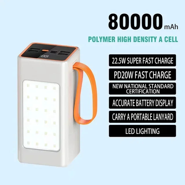 Power Bank 200000mAh Waterproof Rechargeable Battery For Mobile Phone