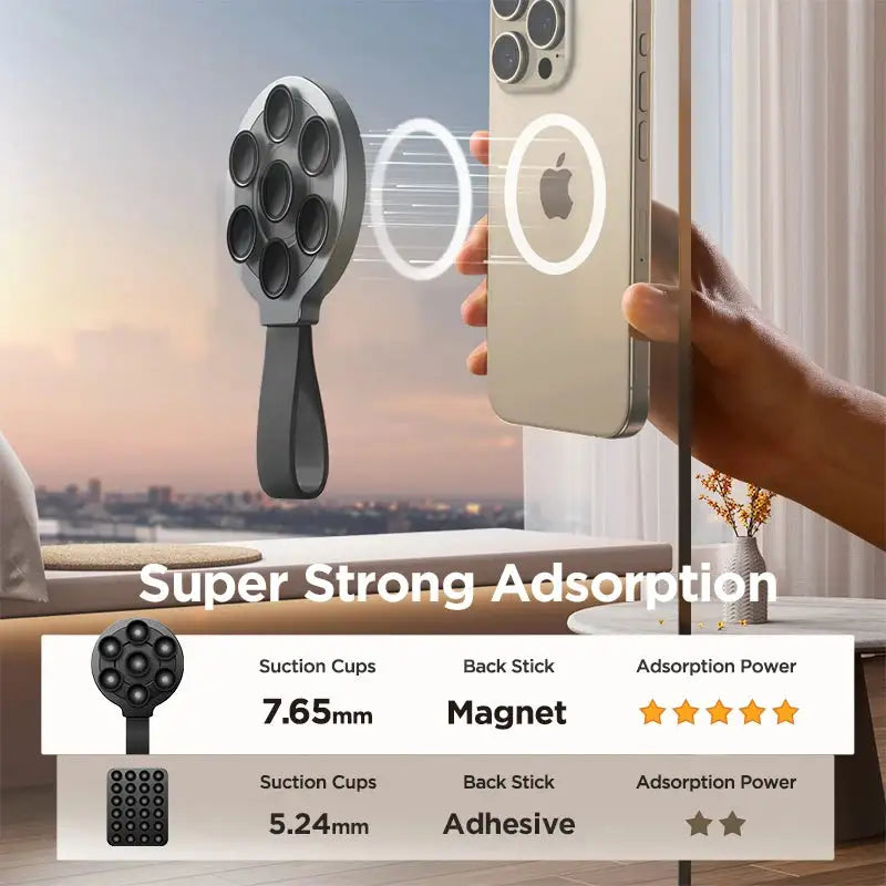 Joyroom Magnetic Suction Cup Phone Mount Hand-Free Mirror Shower Silicone Suction Phone Case Grip Stand Holder For iPhone 15 Pro