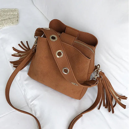 Fashion Scrub Women Bucket Vintage Shoulder Bag