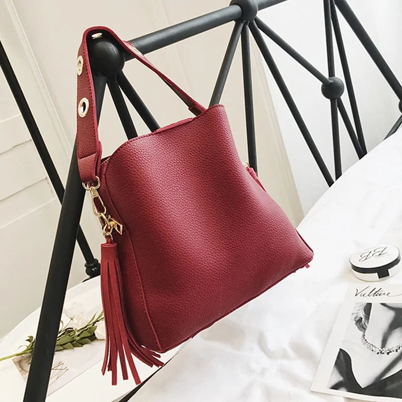 Fashion Scrub Women Bucket Vintage Shoulder Bag