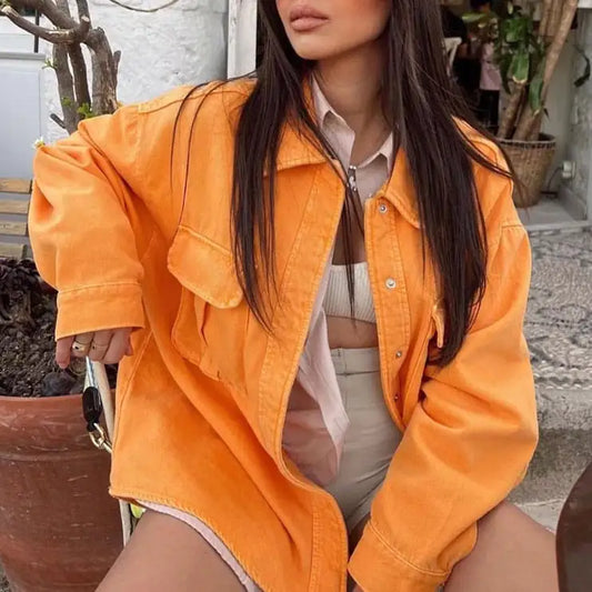 Orange Denim Jacket