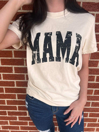 Distressed Arch Mama Tee