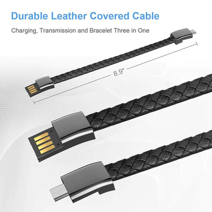 Portable Leather Phone Data Cables