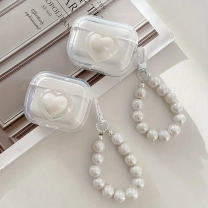 Transparent Headphone Case With Bead Bracelet