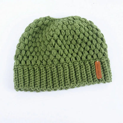 Winter Knitted Women's Ponytail Hats