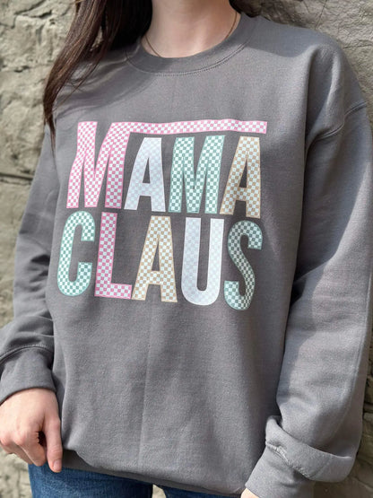 Checkered Mama Claus Sweatshirt